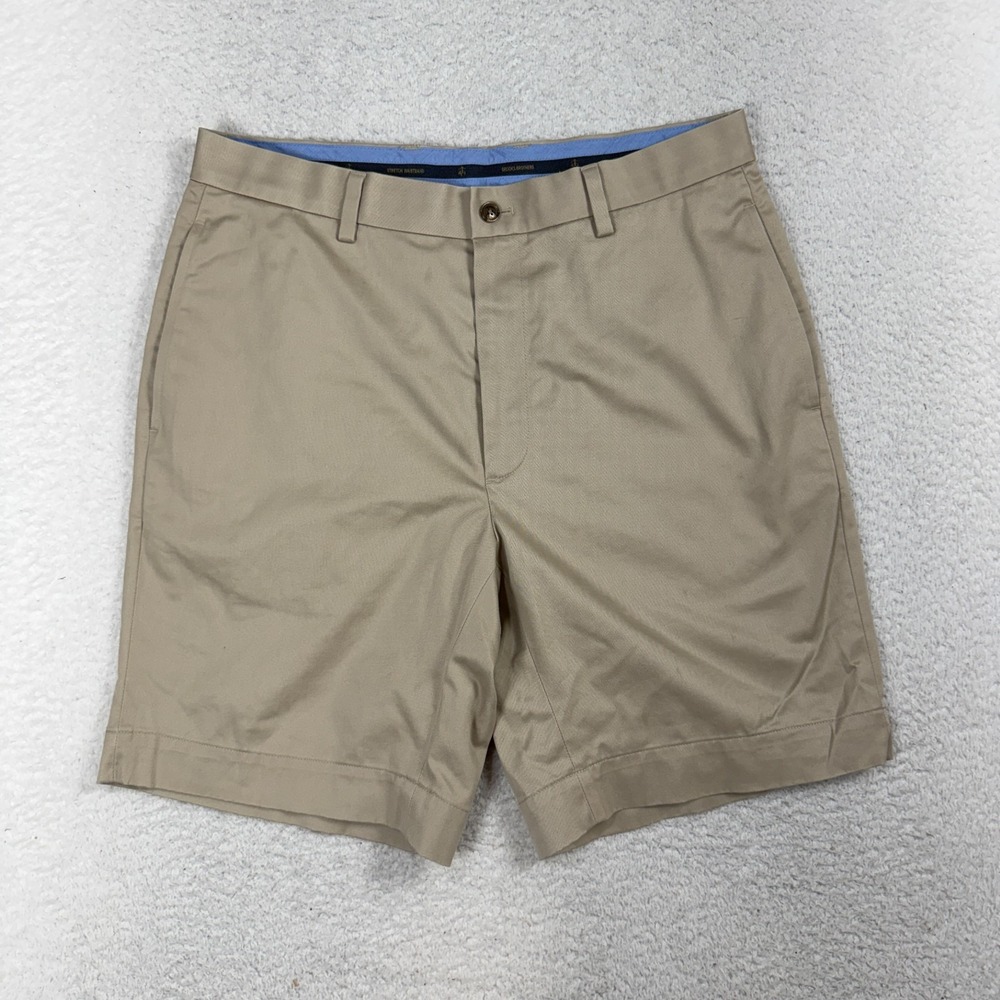 Brooks Brothers Shorts Mens 34 (Fits 33x9) Beige Advantage Chino Cotton Casual